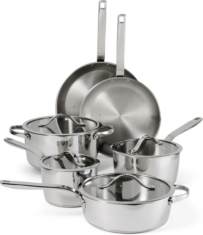 Tramontina Tempo Tri-Ply Base Stainless Steel 10-Piece Cookware Set
