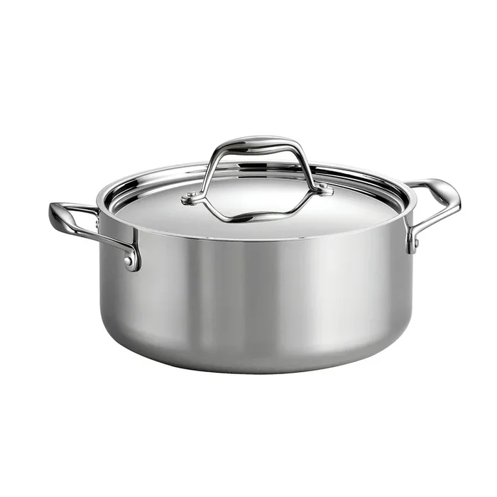 Tramontina Tri-Ply Clad Stainless Steel 5-Quart Dutch Oven Pot with Lid, Induction-Ready, Dishwasher-Safe, NSF-Certified, Made in Brazil