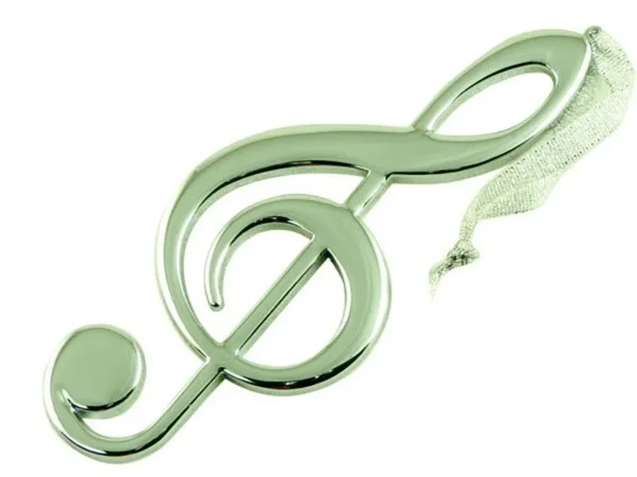 Treble Clef Ornament Silver