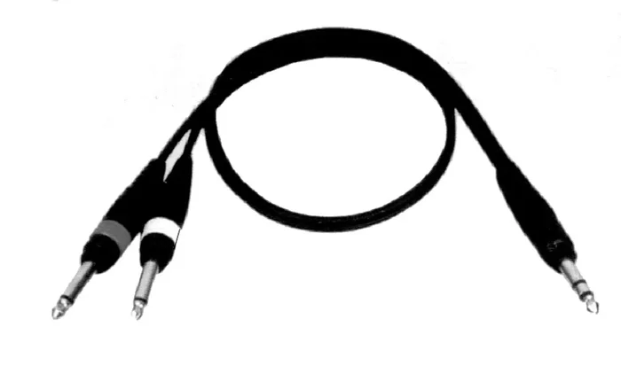 UXL 2 Meter Y Cable 2 Mono To 1 Stereo 6.3Mm Jacks