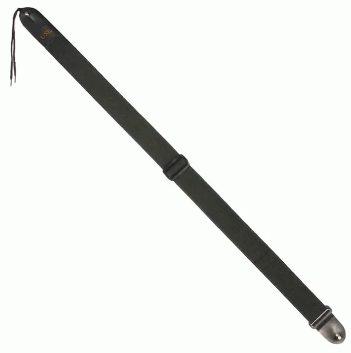 UXL 50Mm Black Cotton Guitar Strap With Leather Tabs