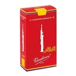 Vandoren Java Red Soprano Saxophone Reeds – Strength 4.0 (Filed) Box of 10