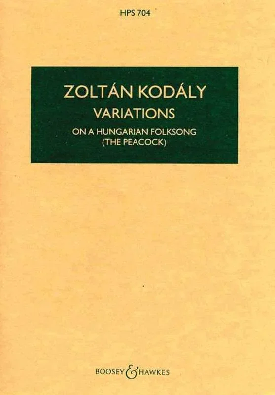 Variations On A Hungarian Folksong Peacock Study Score Book