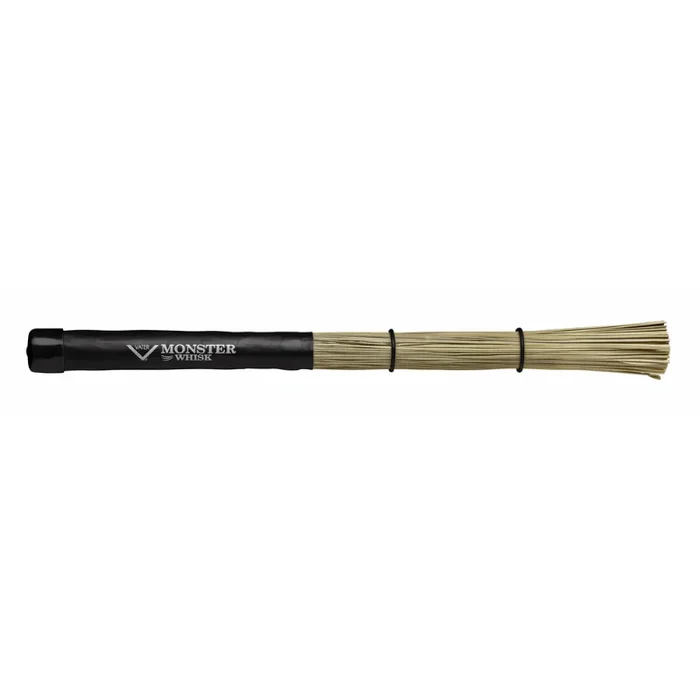 Vater Monster Whisk 2025 – Specialty Drum Stick with Sorghum Straw, Adjustable O-Rings, 1″ Diameter Grip for Drums & World Percussion