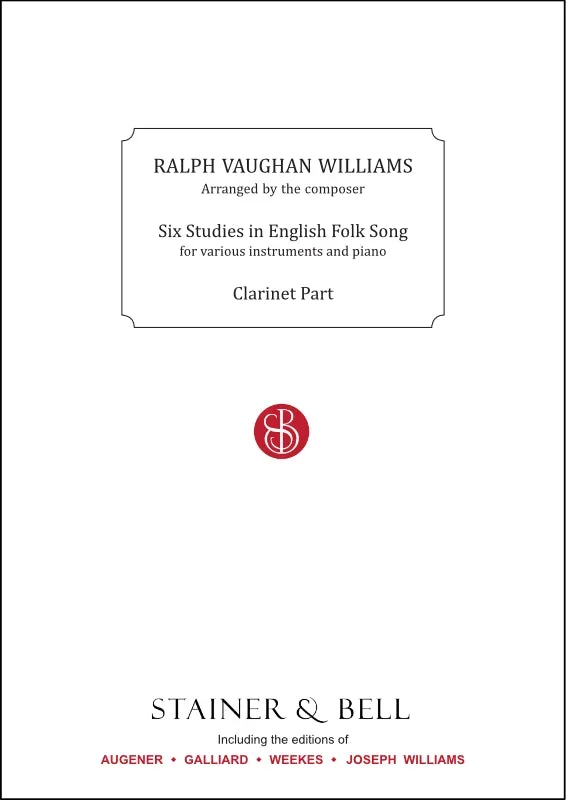 Vaughan Williams: 6 Studies in English Folk Song (arr. for clarinet)