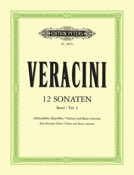 Veracini: 12 Recorder Sonatas – Volume 1 (Nos. 1-3)