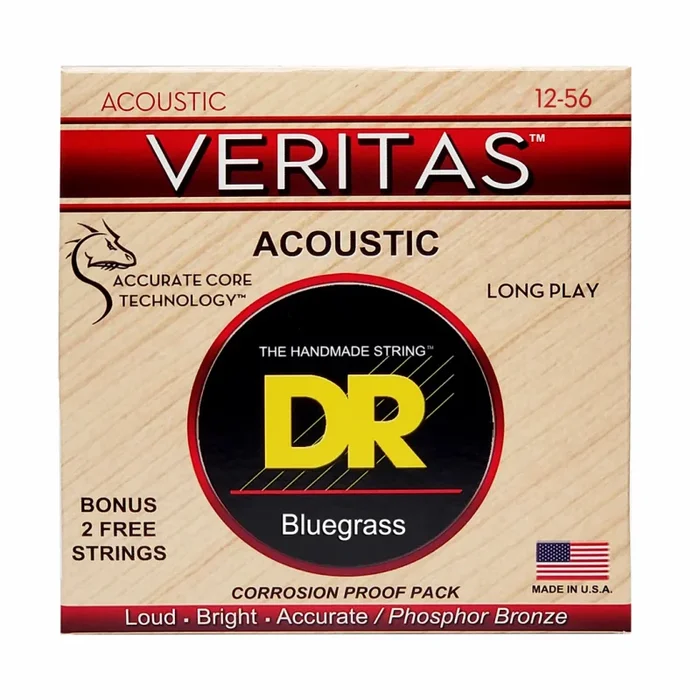 Veritas Coated Core Technology Acoustic Guitar Strings Bluegrass 12-56
