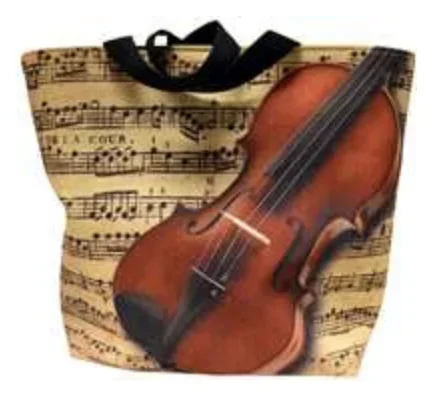 Violin Themed Tote Bag