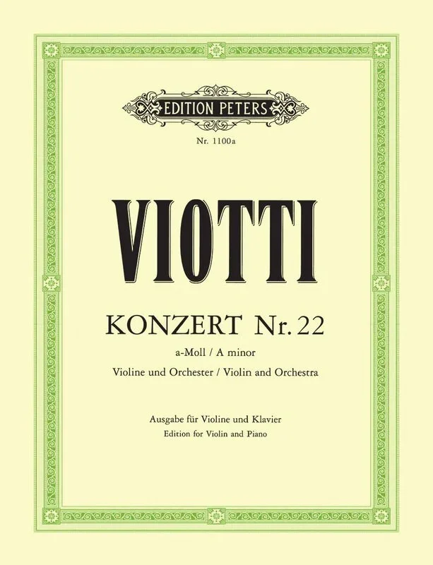 Viotti – Concerto No 22 A Min Violin/Piano (Softcover Book)