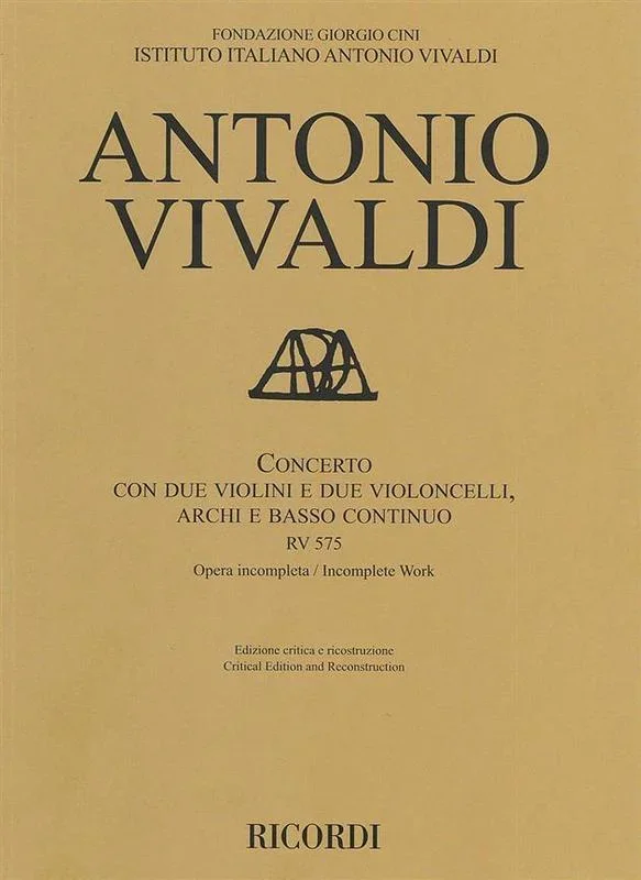 Vivaldi – Concerto Rv 575 Score Book