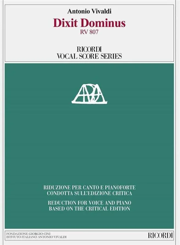 Vivaldi – Dixit Dominus Rv 807 Vocal Score (Softcover Book)