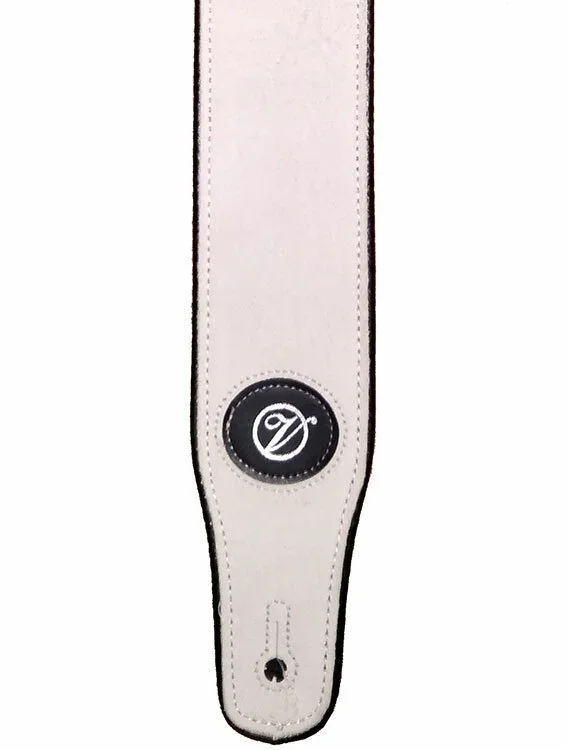 Vorson White Suede Leather Guitar Strap