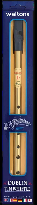 Waltons Dublin Tin Whistle Key of D Brass Deluxe WM1569