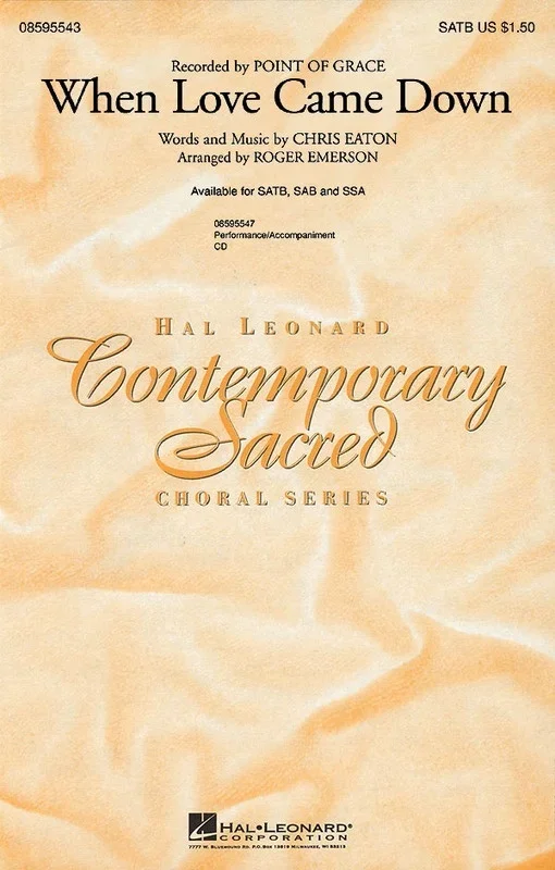 When Love Came Down SATB Arr Emerson (Octavo)