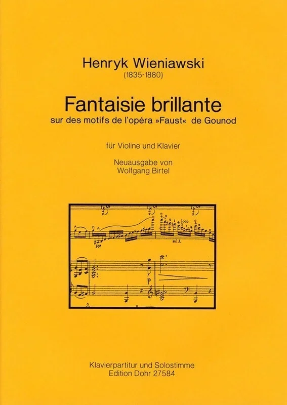 Wieniawski – Fantaisie Brillante Violin/Piano (Softcover Book)