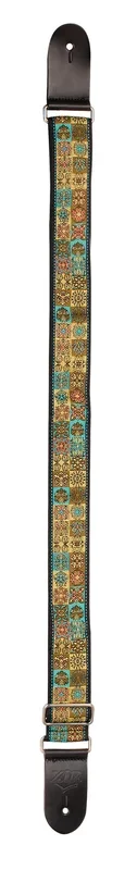 XTR Woven Poly Cotton Guitar Strap – Gold Pattern