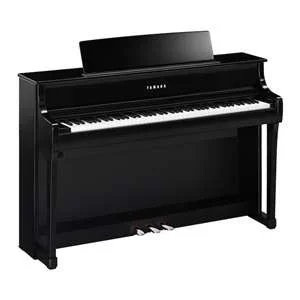 Yamaha Clavinova CLP-875 Grand Expression Modeling Digital Upright Piano with GrandTouch Pedals and Bench – Polished Ebony
