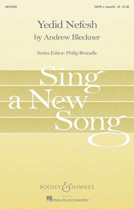 Yedid Nefesh SSATB A Capella Book