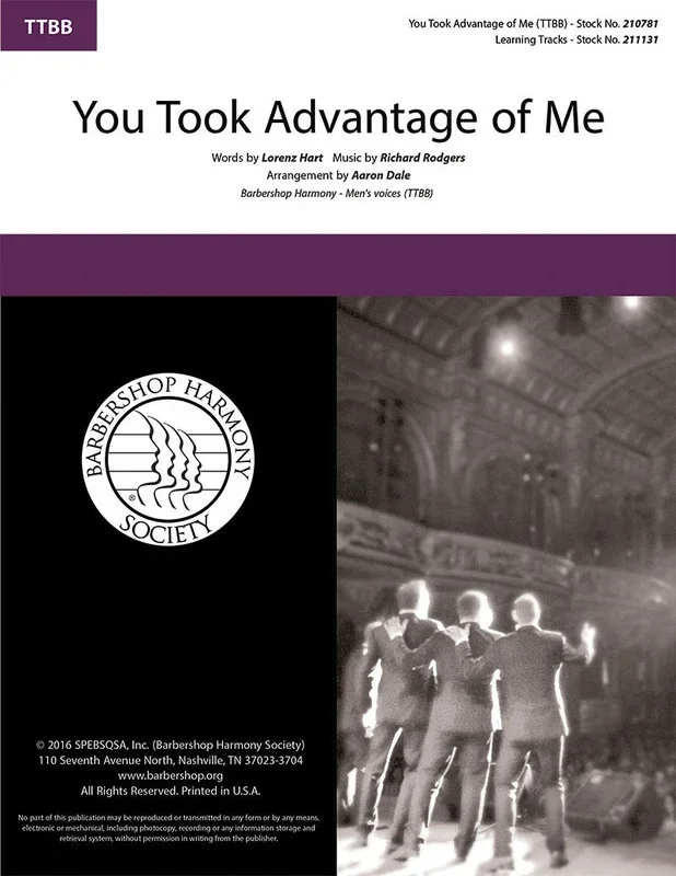 You Took Advantage Of Me TTBB A Cappella (Octavo)