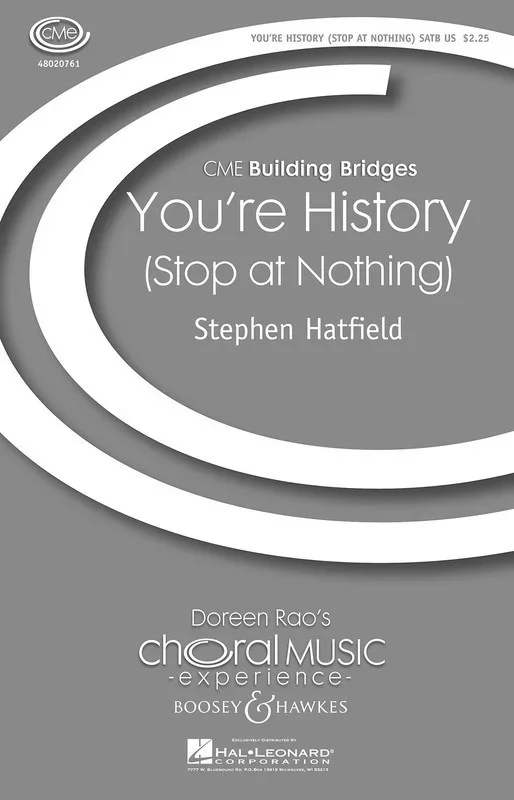 Youre History (Stop At Nothing) SSATB And Percussion Book