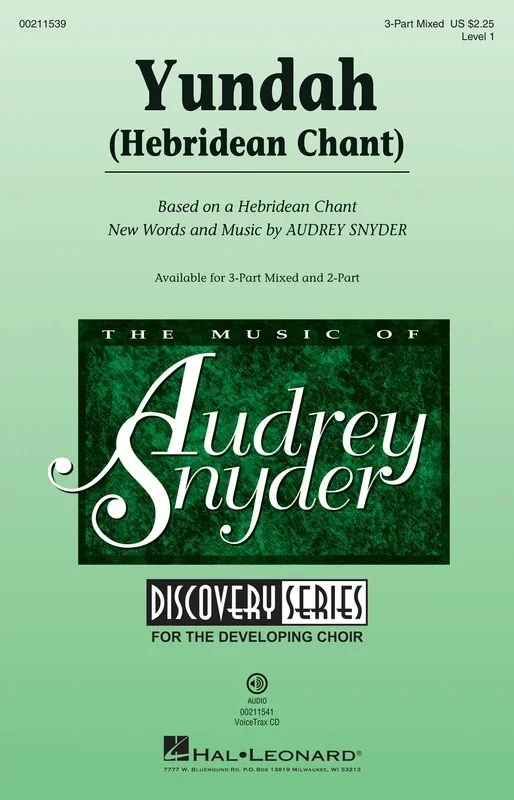 Yundah (Hebridean Chant) 3 Part Mixed (Octavo)